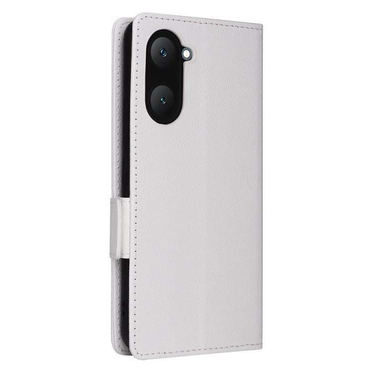 For vivo Y28s 5G / T3 Lite 5G / Y03 / Y18 4G / Y18e 4G Case PU Leather Wallet Wrist Strap Magnetic Closure Phone Cover - White