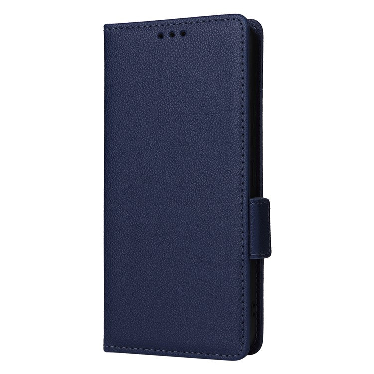 For vivo Y28s 5G / T3 Lite 5G / Y03 / Y18 4G / Y18e 4G Case PU Leather Wallet Wrist Strap Magnetic Closure Phone Cover - Dark Blue