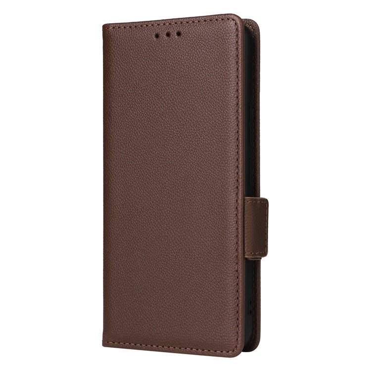 For vivo Y28s 5G / T3 Lite 5G / Y03 / Y18 4G / Y18e 4G Case PU Leather Wallet Wrist Strap Magnetic Closure Phone Cover - Brown