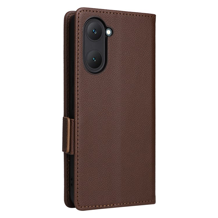 For vivo Y28s 5G / T3 Lite 5G / Y03 / Y18 4G / Y18e 4G Case PU Leather Wallet Wrist Strap Magnetic Closure Phone Cover - Brown