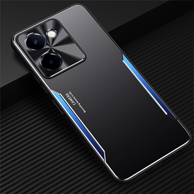 For vivo Y100i 5G Case Aluminium Alloy+TPU Anti-Scratch Heavy-Duty Phone Cover - Blue