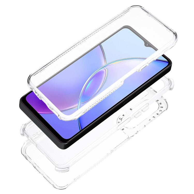 For vivo Y17s 4G Case Three Layer Shockproof  PC+TPU Phone Cover - Transparent