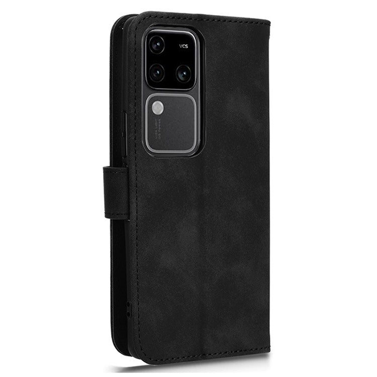 For vivo V30 5G / V30 Pro 5G Leather Case Skin-touch Flip Stand Wallet Phone Cover - Black