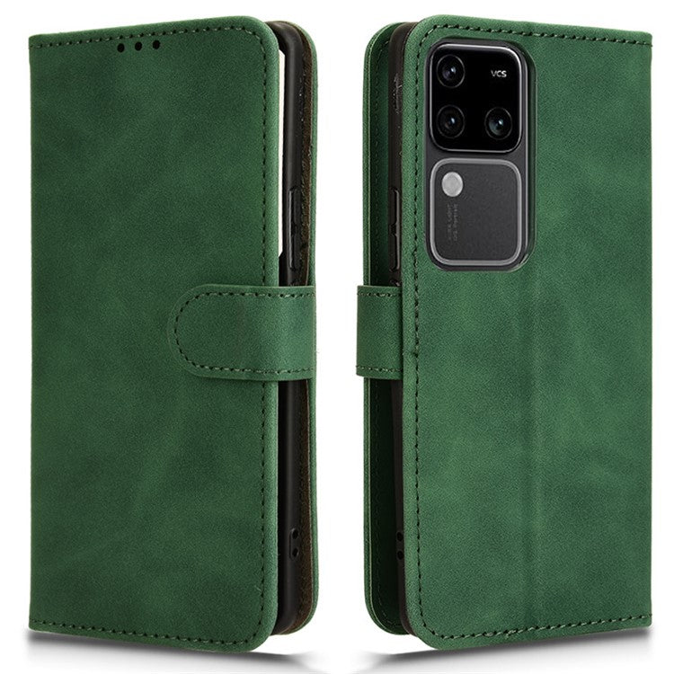 For vivo V30 5G / V30 Pro 5G Leather Case Skin-touch Flip Stand Wallet Phone Cover - Green