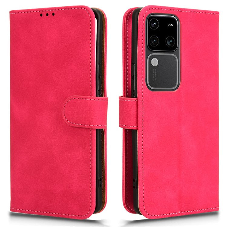 For vivo V30 5G / V30 Pro 5G Leather Case Skin-touch Flip Stand Wallet Phone Cover - Red