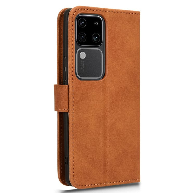 For vivo V30 5G / V30 Pro 5G Leather Case Skin-touch Flip Stand Wallet Phone Cover - Brown