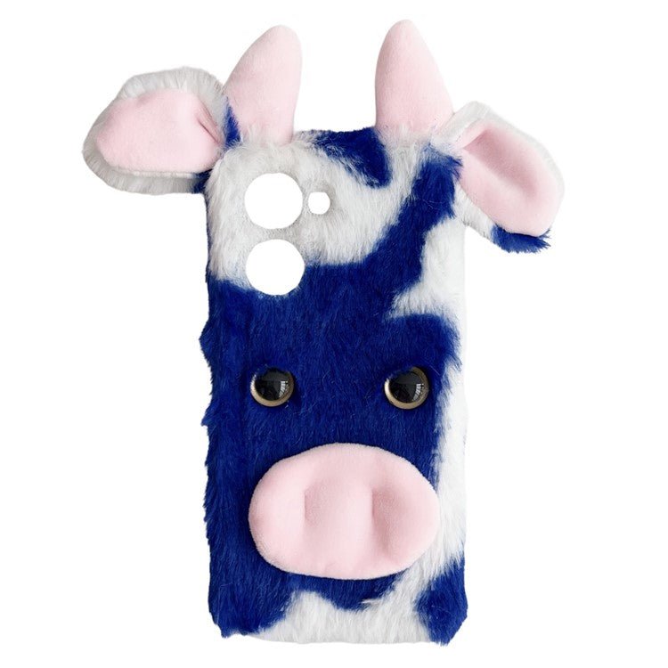 For vivo Y100i 5G TPU Case Cow Ear Fluffy Back Protective Phone Cover - Blue