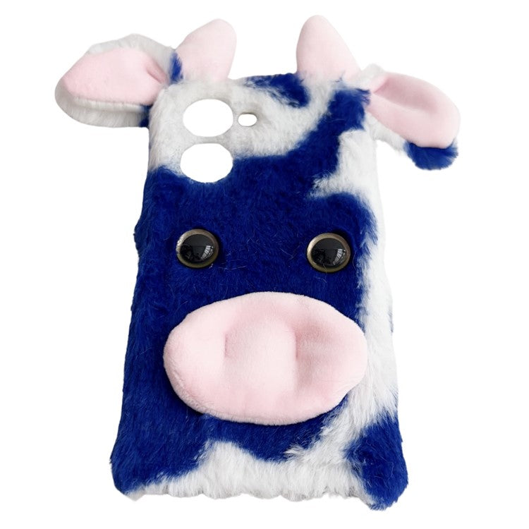 For vivo Y100i 5G TPU Case Cow Ear Fluffy Back Protective Phone Cover - Blue