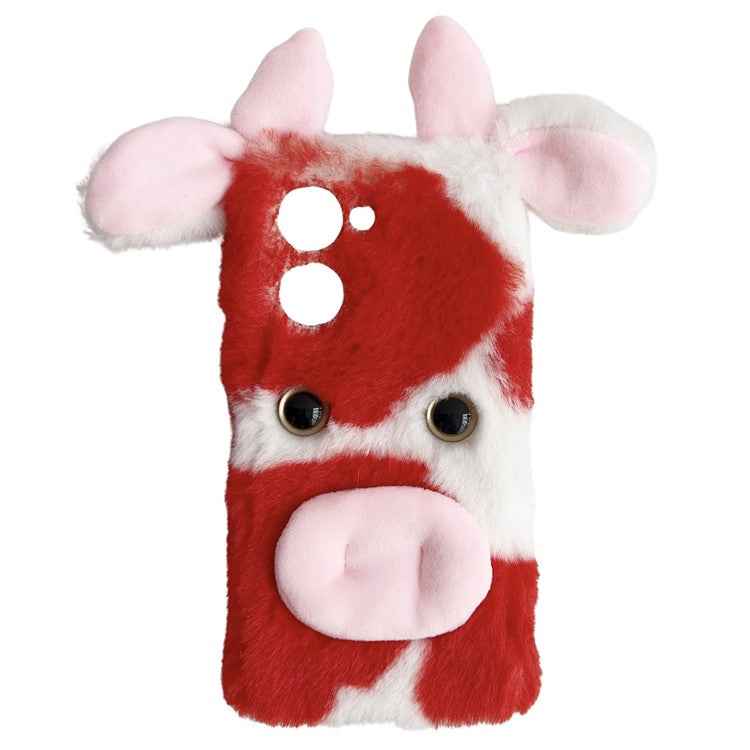 For vivo Y100i 5G TPU Case Cow Ear Fluffy Back Protective Phone Cover - Red