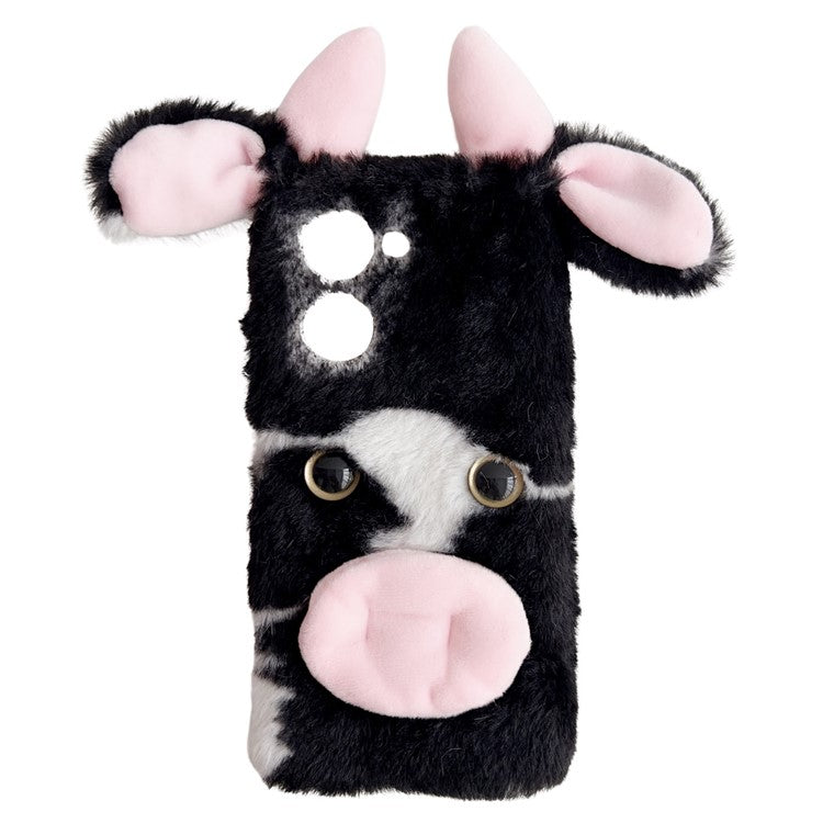 For vivo Y100i 5G TPU Case Cow Ear Fluffy Back Protective Phone Cover - Black