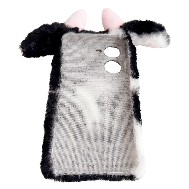 For vivo Y100i 5G TPU Case Cow Ear Fluffy Back Protective Phone Cover - Black