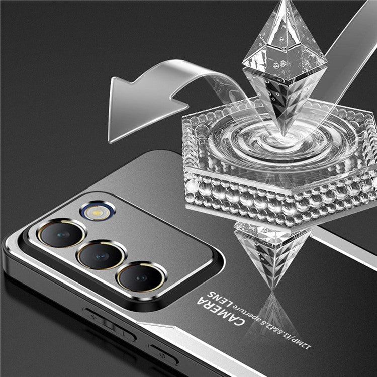 For vivo Y100 5G (Indonesia) Case Aluminum Alloy+TPU+PC Anti-drop Cell Phone Cover - Silver