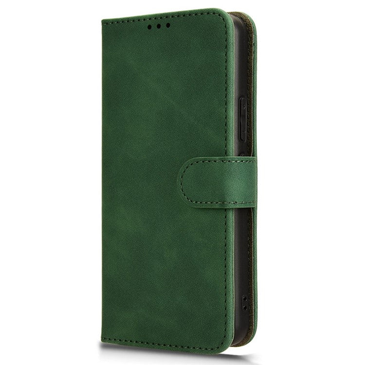 For vivo Y03 Leather Case Skin-Touch Flip Stand Wallet Phone Cover - Green