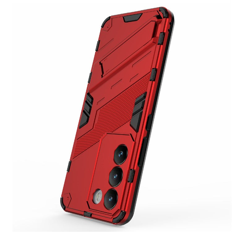 For vivo Y200e 5G Case PC+TPU Drop-Proof Shell Kickstand Phone Cover - Red