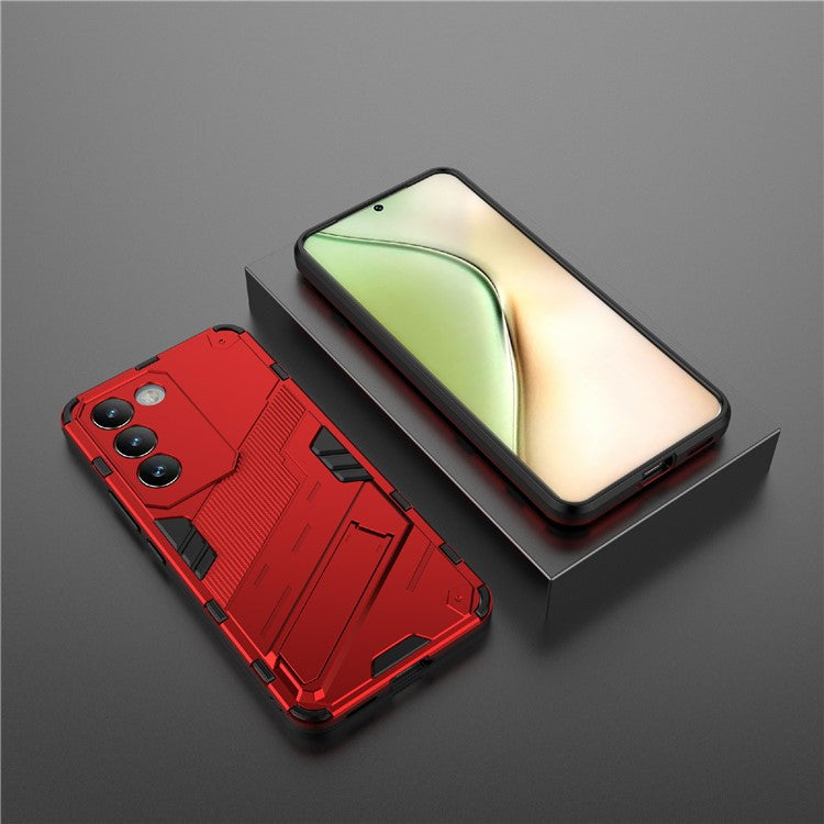 For vivo Y200e 5G Case PC+TPU Drop-Proof Shell Kickstand Phone Cover - Red