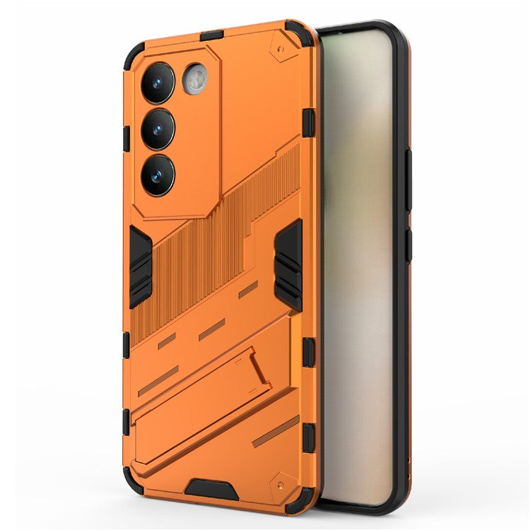 For vivo Y200e 5G Case PC+TPU Drop-Proof Shell Kickstand Phone Cover - Orange