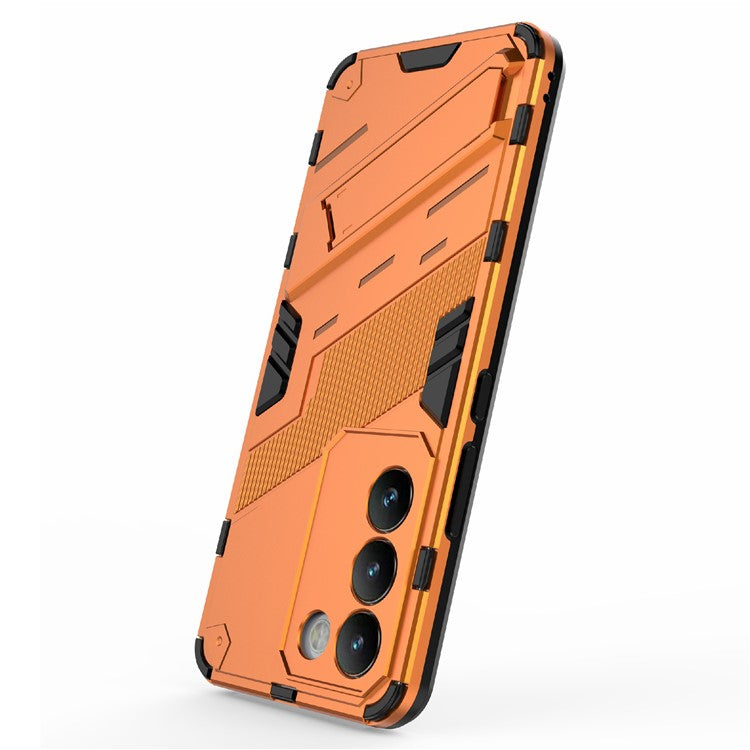 For vivo Y200e 5G Case PC+TPU Drop-Proof Shell Kickstand Phone Cover - Orange