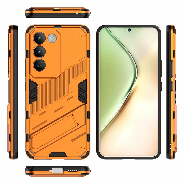 For vivo Y200e 5G Case PC+TPU Drop-Proof Shell Kickstand Phone Cover - Orange