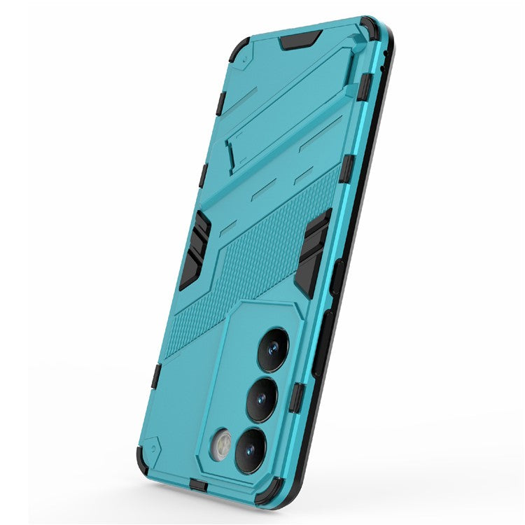 For vivo Y200e 5G Case PC+TPU Drop-Proof Shell Kickstand Phone Cover - Baby Blue