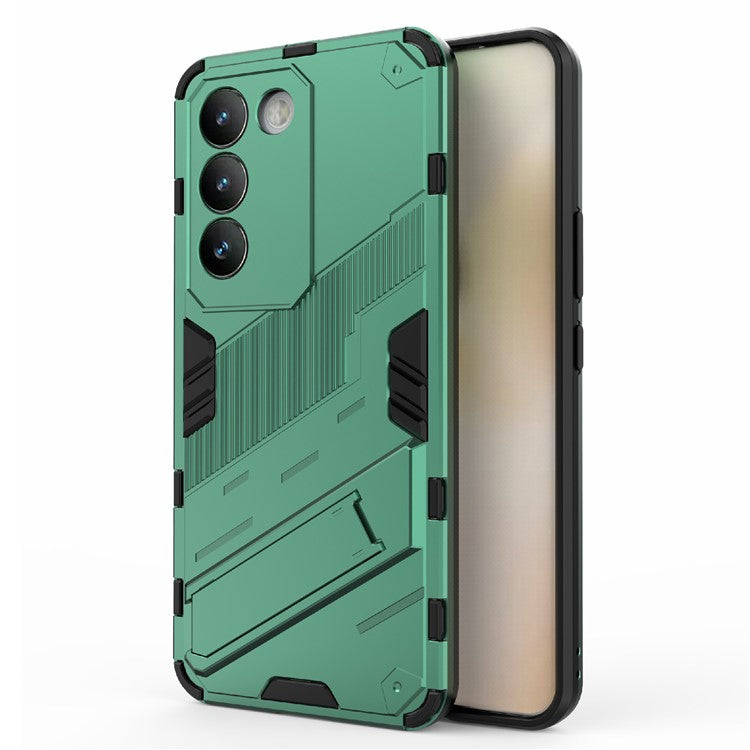 For vivo Y200e 5G Case PC+TPU Drop-Proof Shell Kickstand Phone Cover - Green