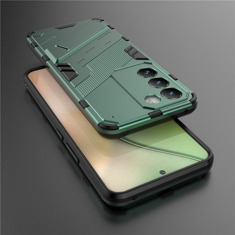 For vivo Y200e 5G Case PC+TPU Drop-Proof Shell Kickstand Phone Cover - Green