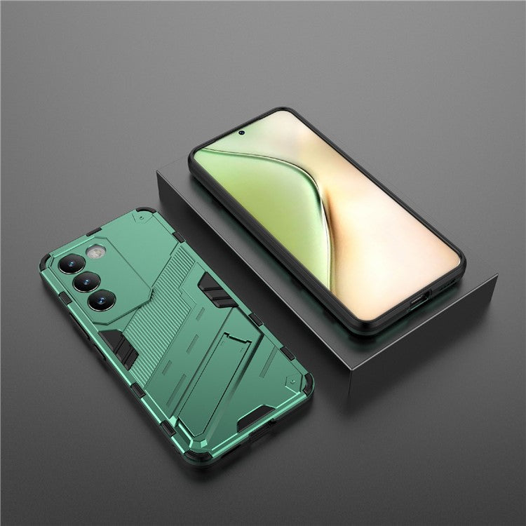 For vivo Y200e 5G Case PC+TPU Drop-Proof Shell Kickstand Phone Cover - Green