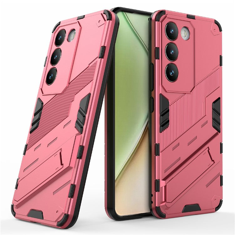 For vivo Y200e 5G Case PC+TPU Drop-Proof Shell Kickstand Phone Cover - Rose