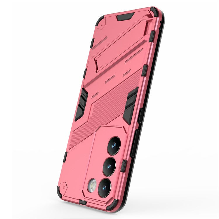 For vivo Y200e 5G Case PC+TPU Drop-Proof Shell Kickstand Phone Cover - Rose