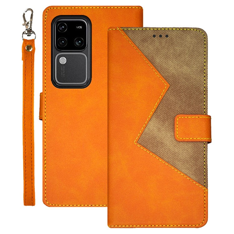 IDEWEI For vivo V30 Pro 5G Case Card Slots Holder Folio PU Leather Phone Cover - Yellow