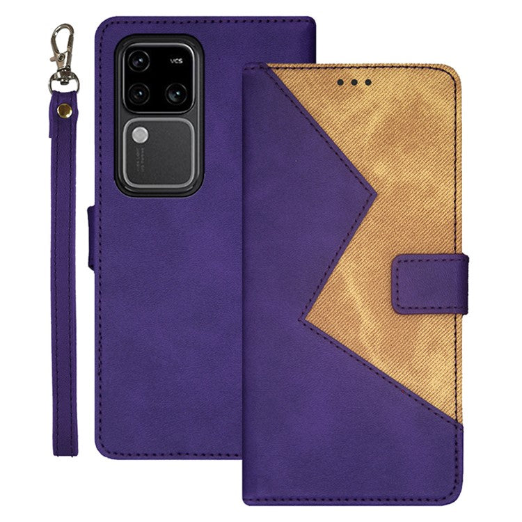 IDEWEI For vivo V30 Pro 5G Case Card Slots Holder Folio PU Leather Phone Cover - Purple