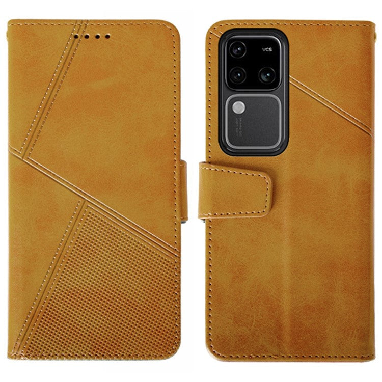 IDEWEI For vivo V30 Pro 5G Leather Case Card Slots Wallet Calf Texture Phone Cover - Orange