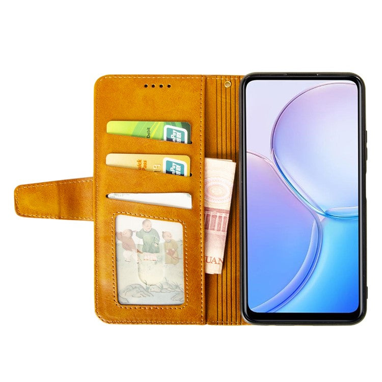 IDEWEI For vivo V30 Pro 5G Leather Case Card Slots Wallet Calf Texture Phone Cover - Orange