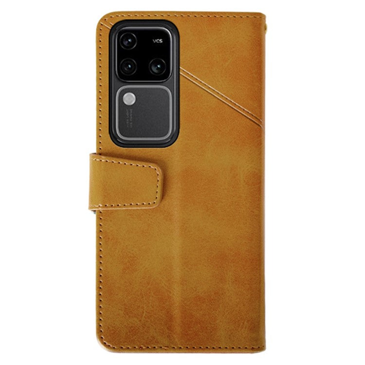 IDEWEI For vivo V30 Pro 5G Leather Case Card Slots Wallet Calf Texture Phone Cover - Orange