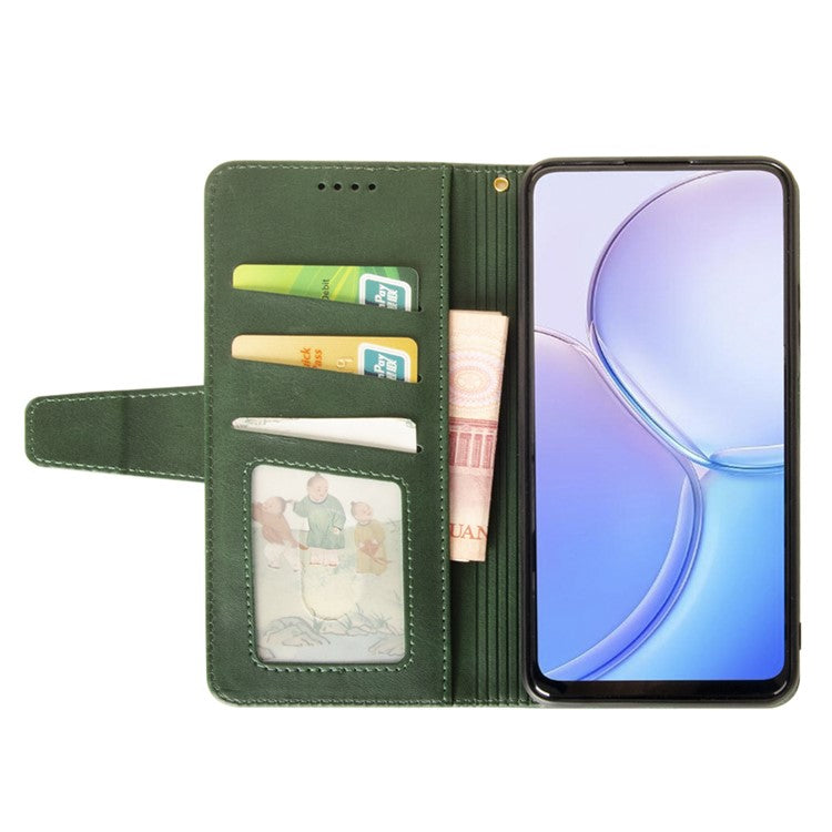 IDEWEI For vivo V30 Pro 5G Leather Case Card Slots Wallet Calf Texture Phone Cover - Green