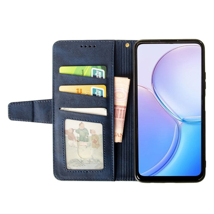 IDEWEI For vivo V30 Pro 5G Leather Case Card Slots Wallet Calf Texture Phone Cover - Blue