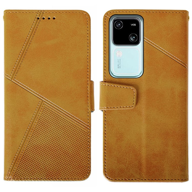 IDEWEI For vivo V30 5G PU Leather Case Card Slots Wallet Calf Texture Phone Cover - Orange