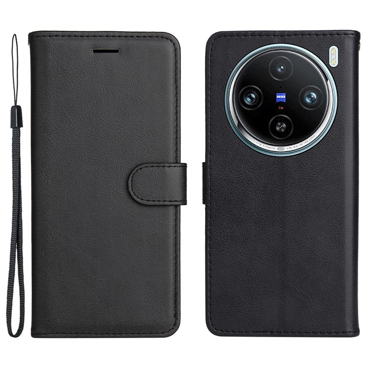 KT Leather Series-2 for vivo X100 Pro 5G Magnetic Case Leather Flip Wallet Phone Cover - Black