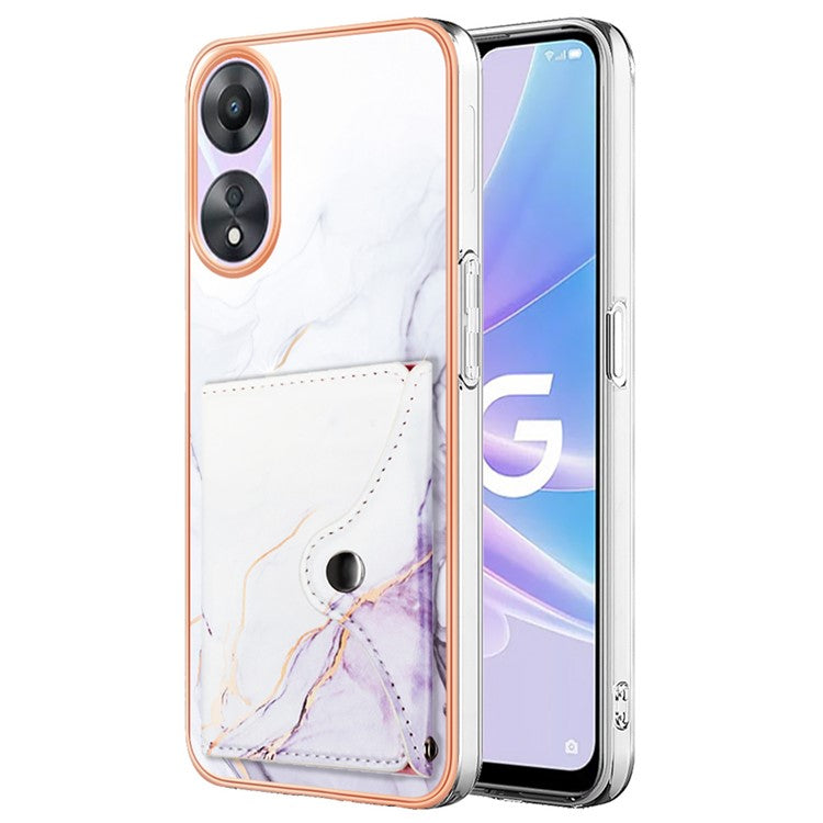 YB Leather Coating Series-9 for Oppo A78 5G / A58 5G Case Kickstand Leather+TPU Phone Cover - 006 White Purple