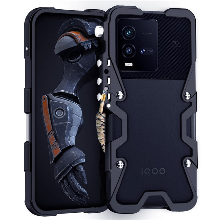 For vivo iQOO 9 / 9 Pro / 10 5G / 10 Pro 5G Case Aluminium Alloy Tough Armour Phone Cover - Black