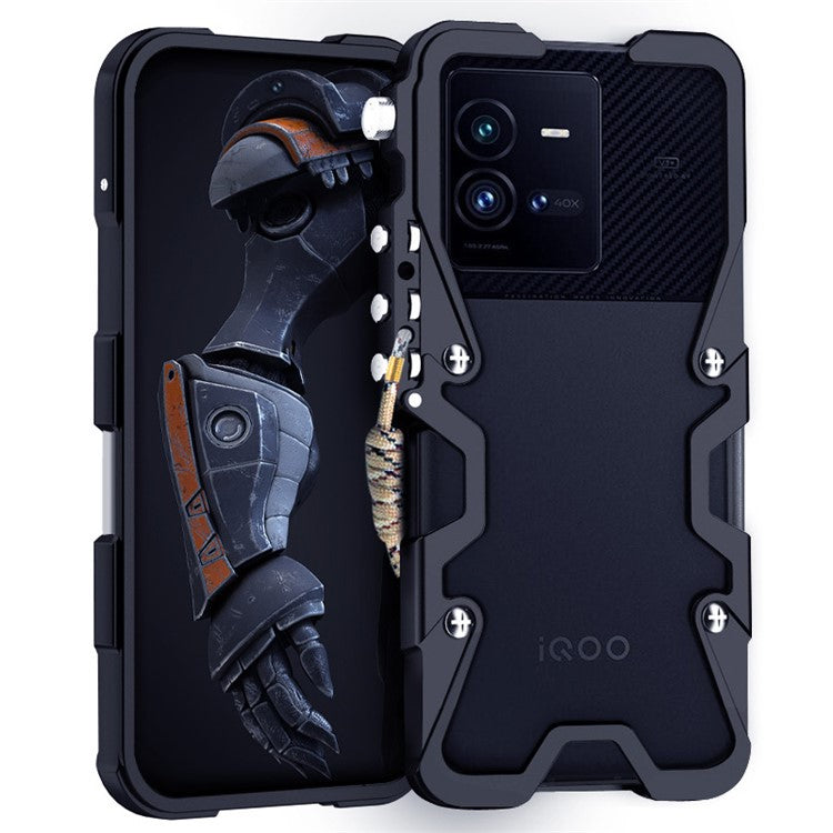 For vivo iQOO 9 / 9 Pro / 10 5G / 10 Pro 5G Case Aluminium Alloy Tough Armour Phone Cover - Black