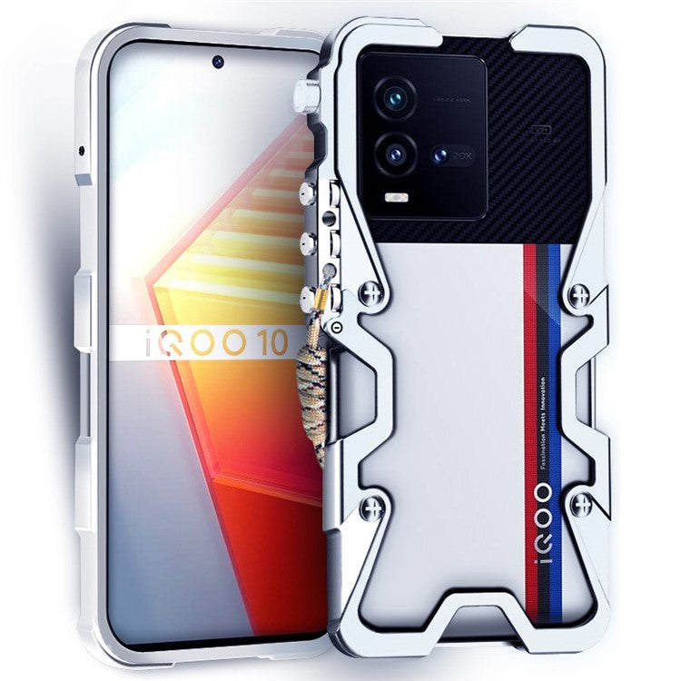 For vivo iQOO 9 / 9 Pro / 10 5G / 10 Pro 5G Case Aluminium Alloy Tough Armour Phone Cover - Silver