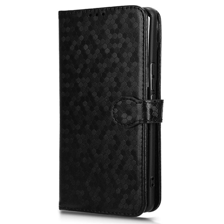 For vivo S18 5G / S18 Pro 5G / V30 5G / V30 Pro 5G Case PU Leather Dots Pattern Wallet  Phone Cover - Black