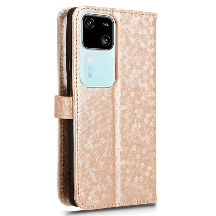 For vivo S18 5G / S18 Pro 5G / V30 5G / V30 Pro 5G Case PU Leather Dots Pattern Wallet  Phone Cover - Rose Gold