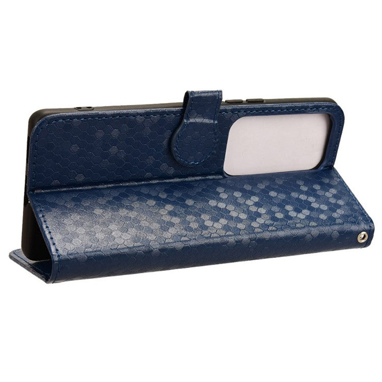 For vivo S18 5G / S18 Pro 5G / V30 5G / V30 Pro 5G Case PU Leather Dots Pattern Wallet  Phone Cover - Dark Blue