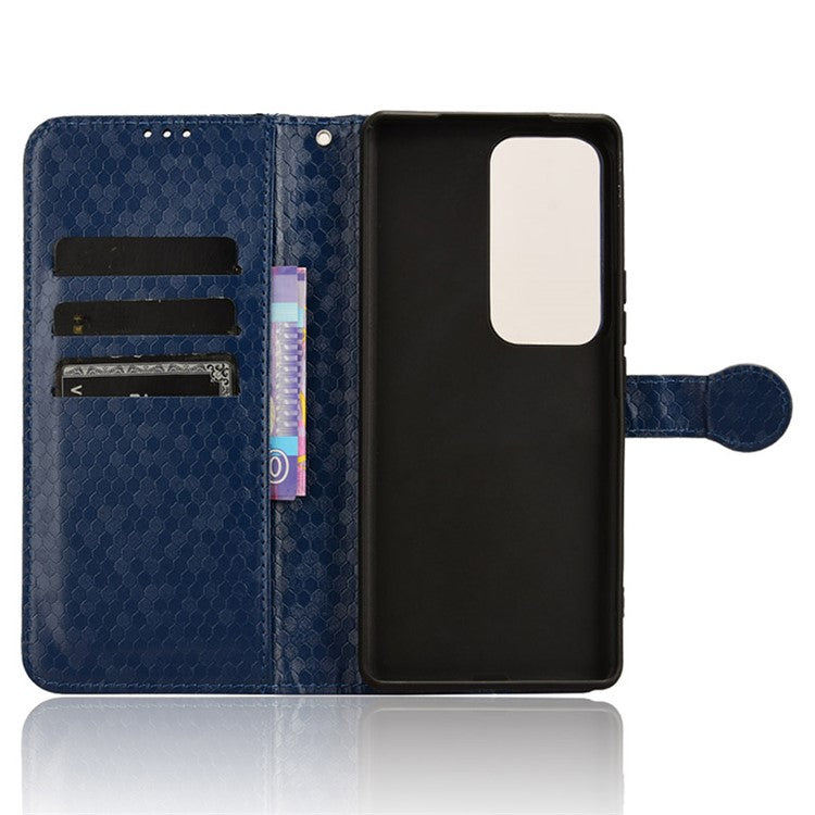 For vivo S18 5G / S18 Pro 5G / V30 5G / V30 Pro 5G Case PU Leather Dots Pattern Wallet  Phone Cover - Dark Blue