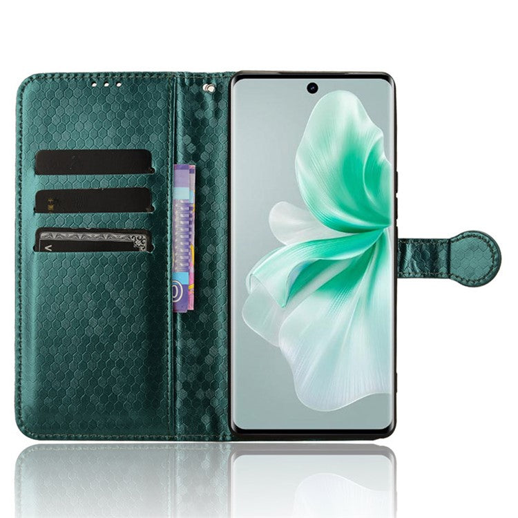 For vivo S18 5G / S18 Pro 5G / V30 5G / V30 Pro 5G Case PU Leather Dots Pattern Wallet  Phone Cover - Green