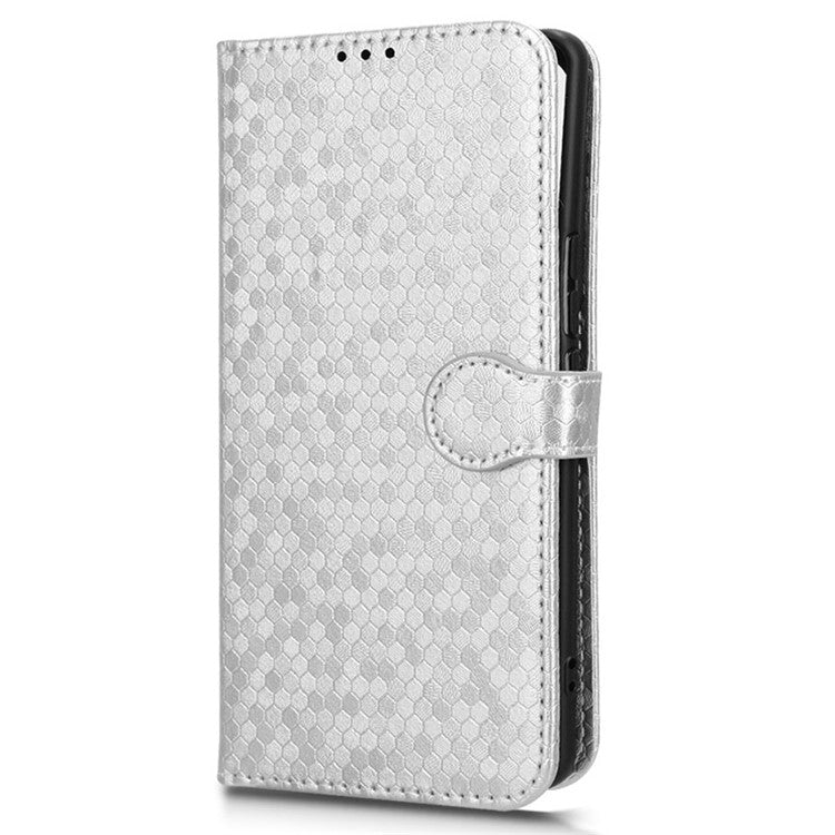 For vivo S18 5G / S18 Pro 5G / V30 5G / V30 Pro 5G Case PU Leather Dots Pattern Wallet  Phone Cover - Silver