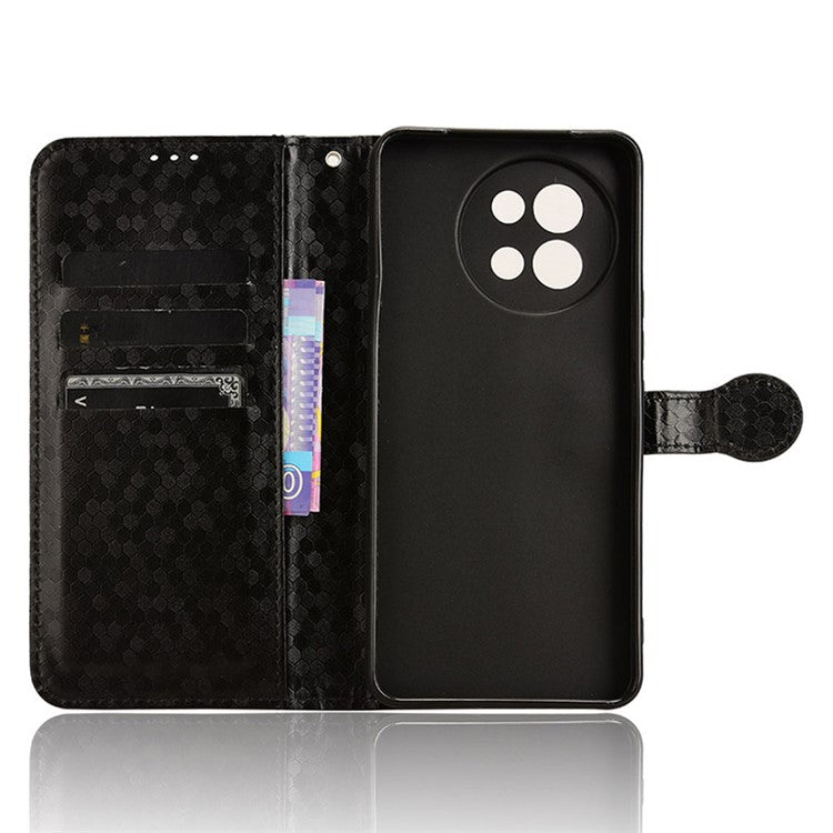 For vivo S18e 5G Magnetic Phone Case Dots Imprinted Card Holder Anti-scratch Cover - Black