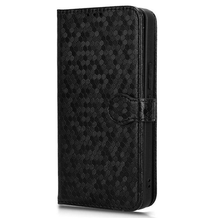 For vivo S18e 5G Magnetic Phone Case Dots Imprinted Card Holder Anti-scratch Cover - Black