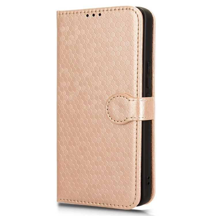 For vivo S18e 5G Magnetic Phone Case Dots Imprinted Card Holder Anti-scratch Cover - Rose Gold